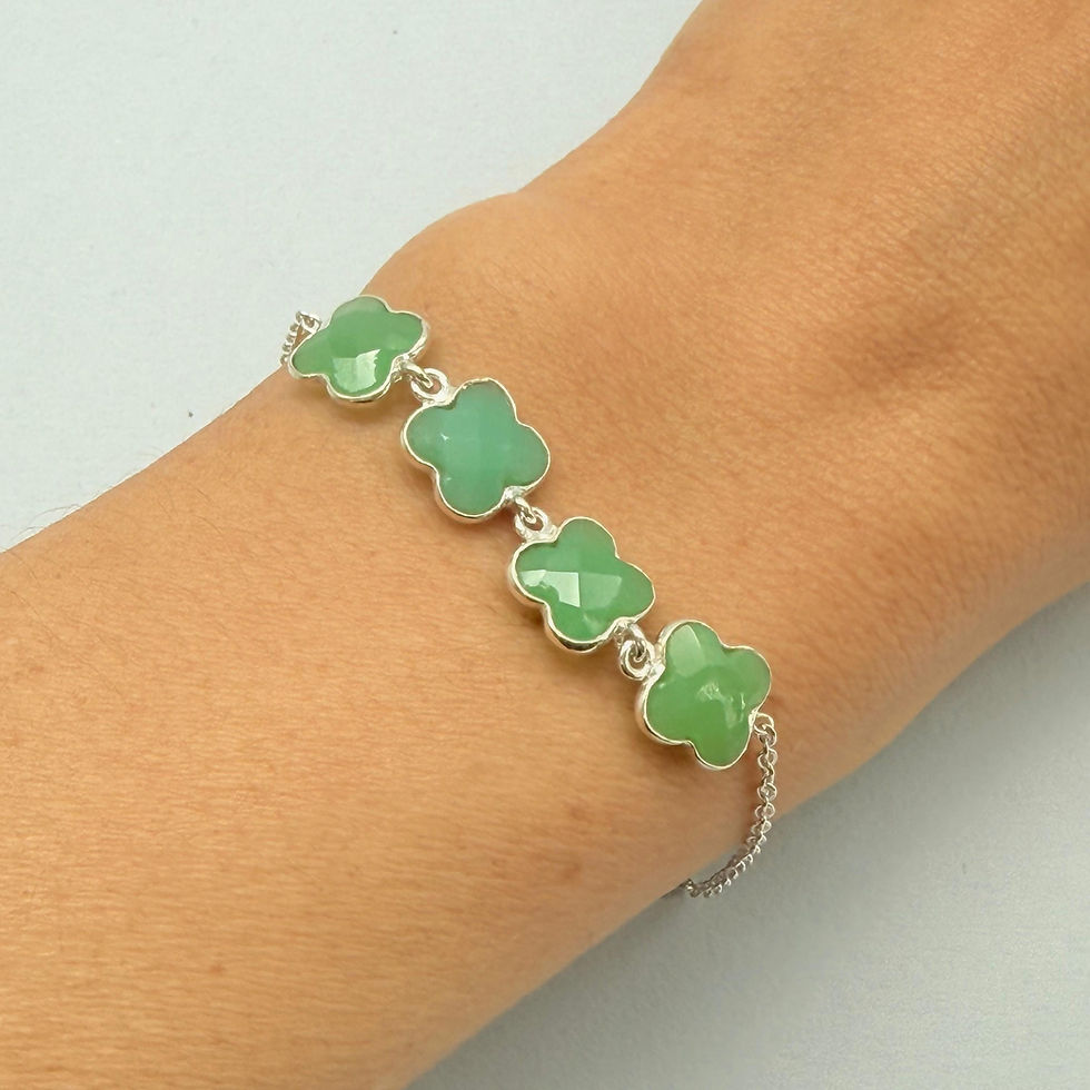 Chrysoprase Clover Bracelet