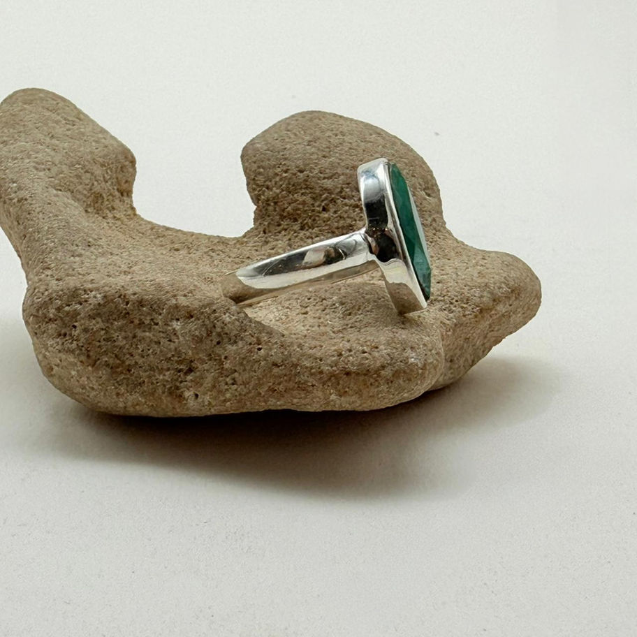 Emerald Corundum Marquise Ring
