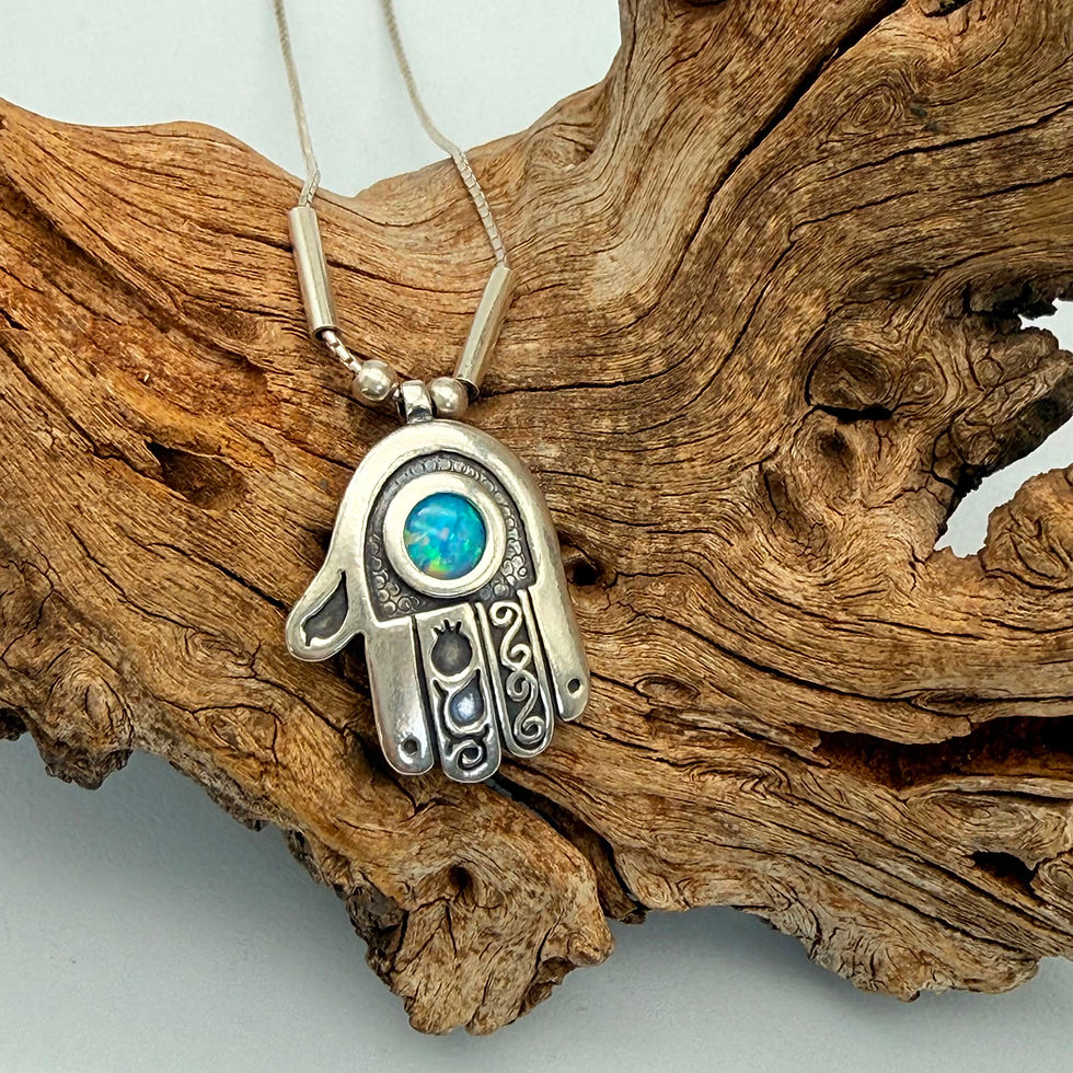 Blue Opalite Hamsa Necklace
