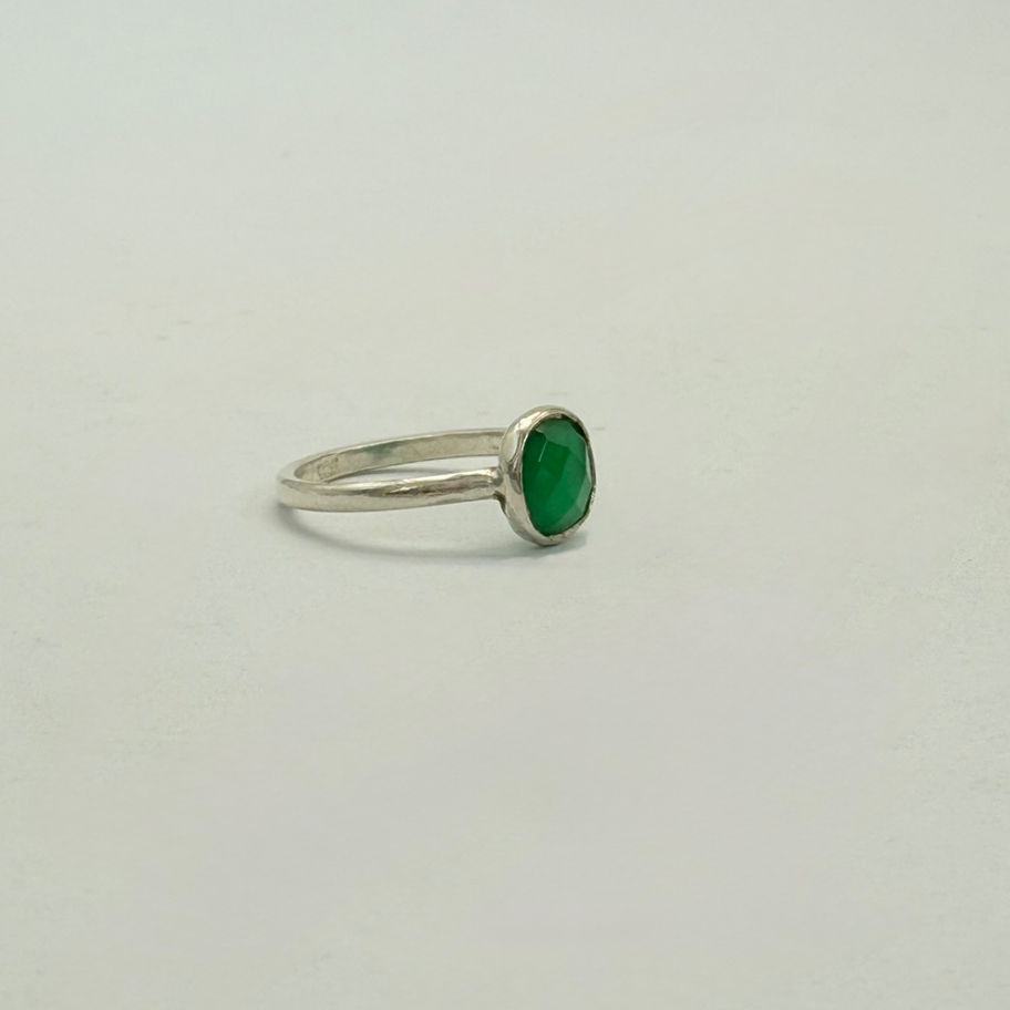 Green Onyx Cushion Cut Ring