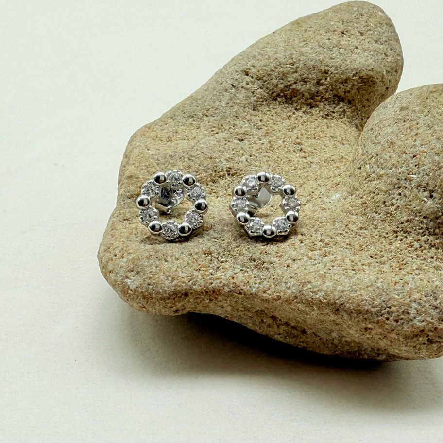 Cubic Zirconia Wreath Earrings