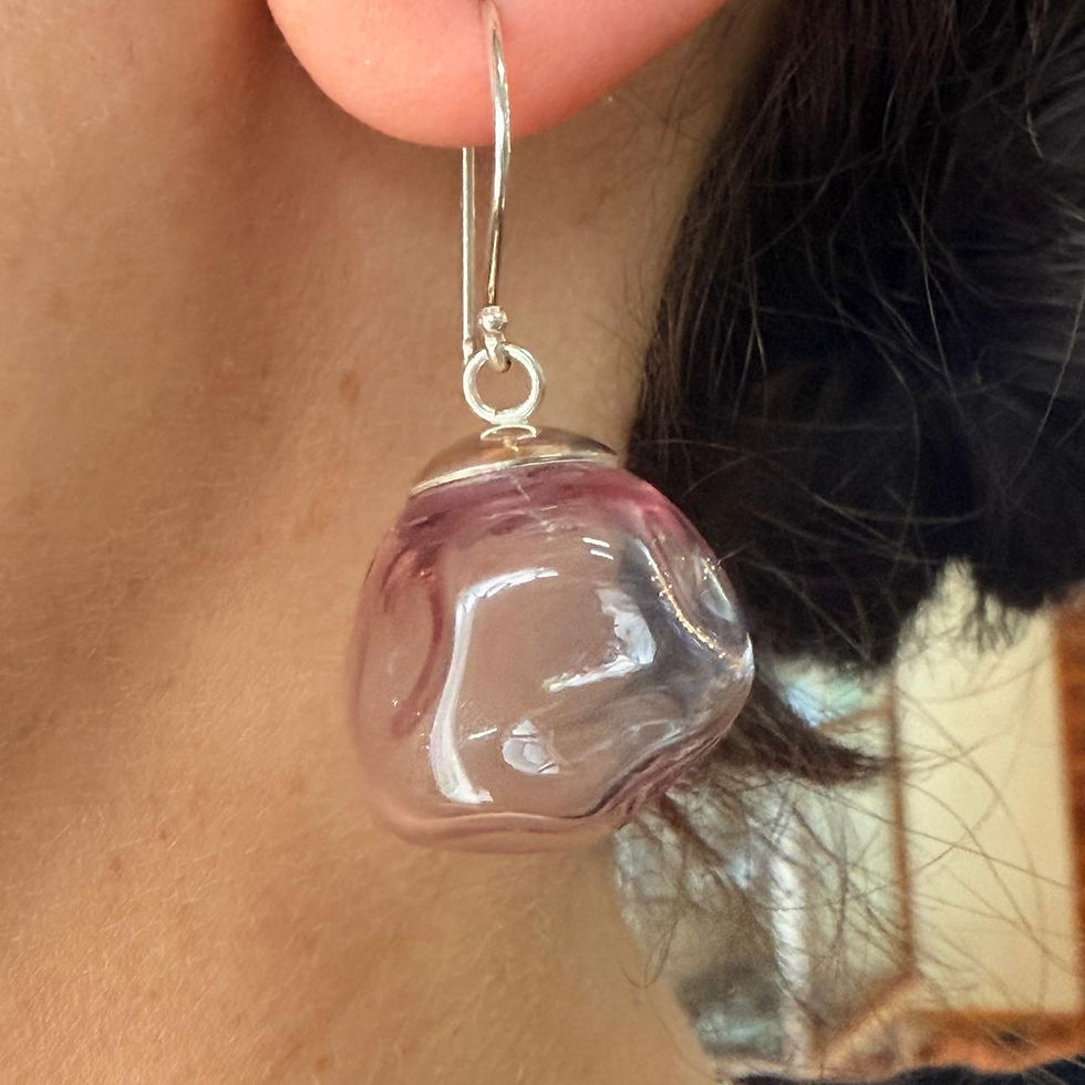 Lilac Squashed Glass Earrings