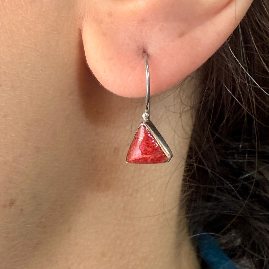 Foam Coral Triangular Earrings