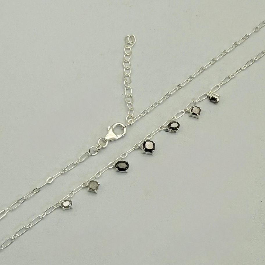 Salt and Pepper Diamond Paper Link Necklace