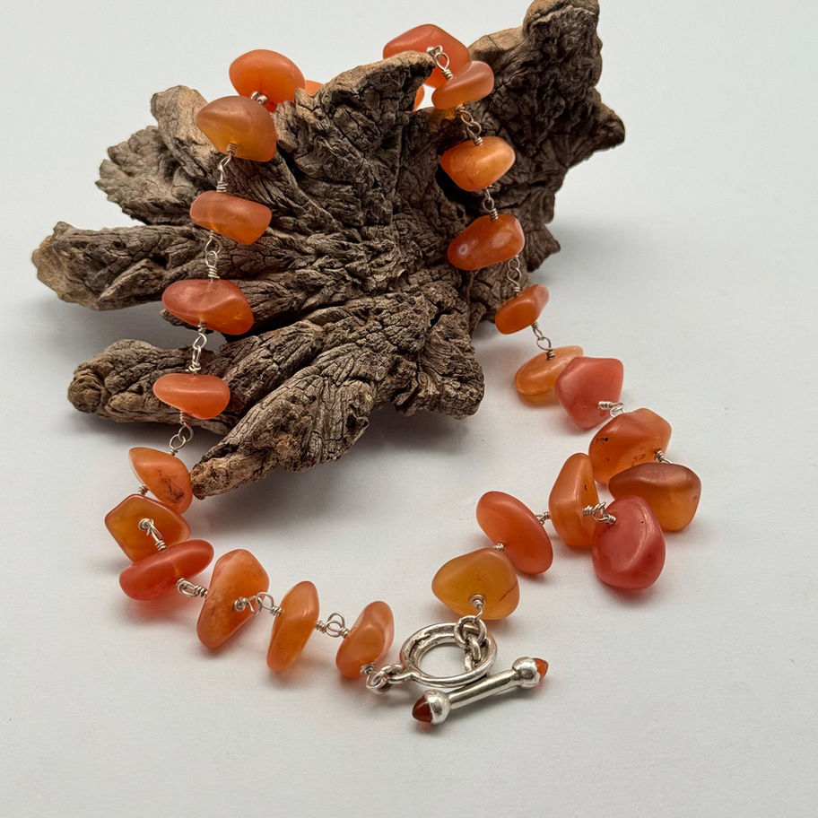 Tumbled Amber Bead Necklace