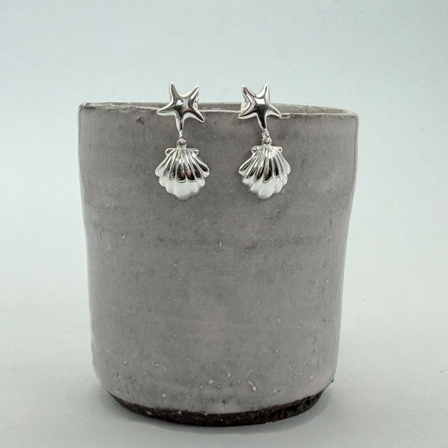 Star Fish and Clam Shell Earrings