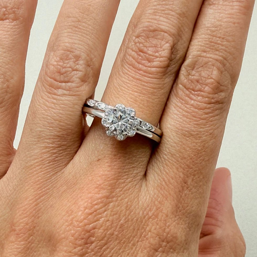 Cubic Zirconia Wedding Ring Set