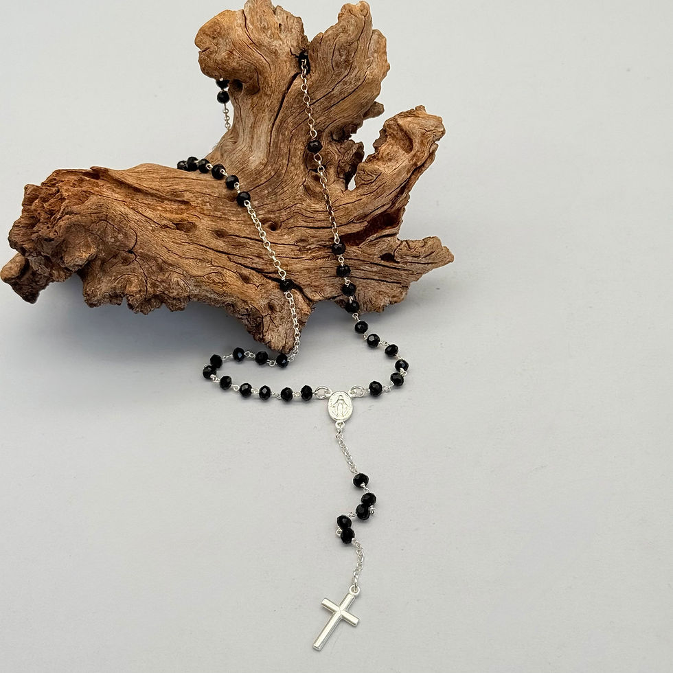 Onyx Rosary Necklace