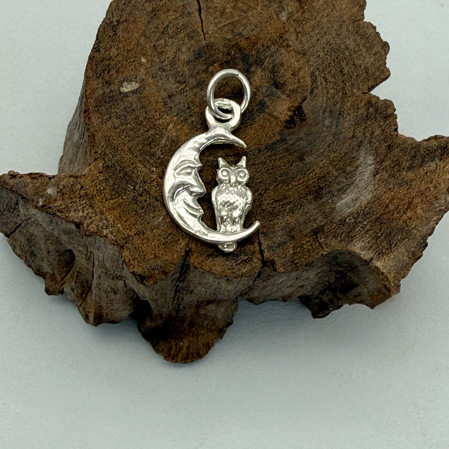 Owl and Moon Pendant