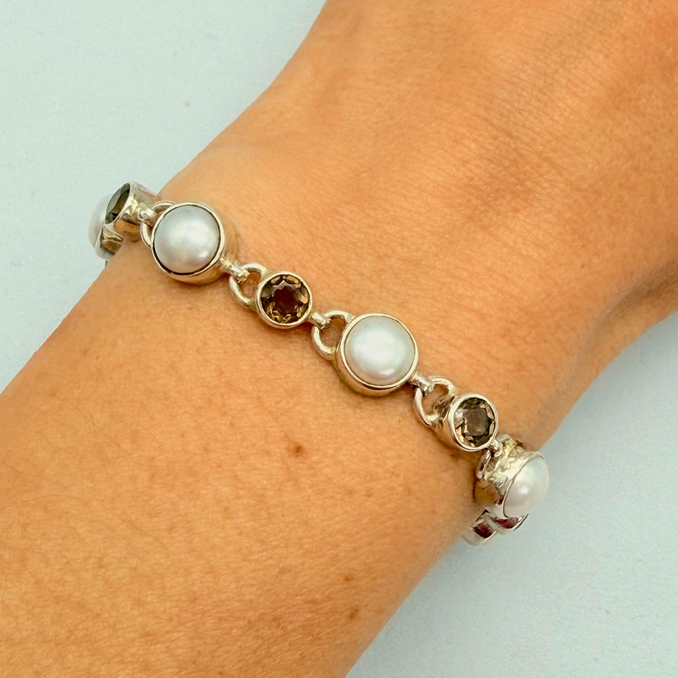 Pearl and Smokey Quartz Bracelet