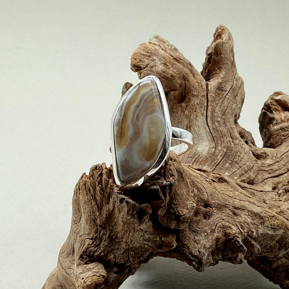Irregular Shaped Crazy Lace Agate Ring