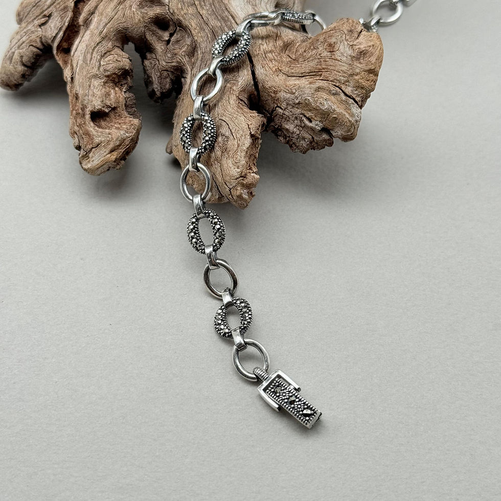 Marcasite Oval Link Bracelet