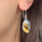 Tigers Eye Leaf Shape Earrings