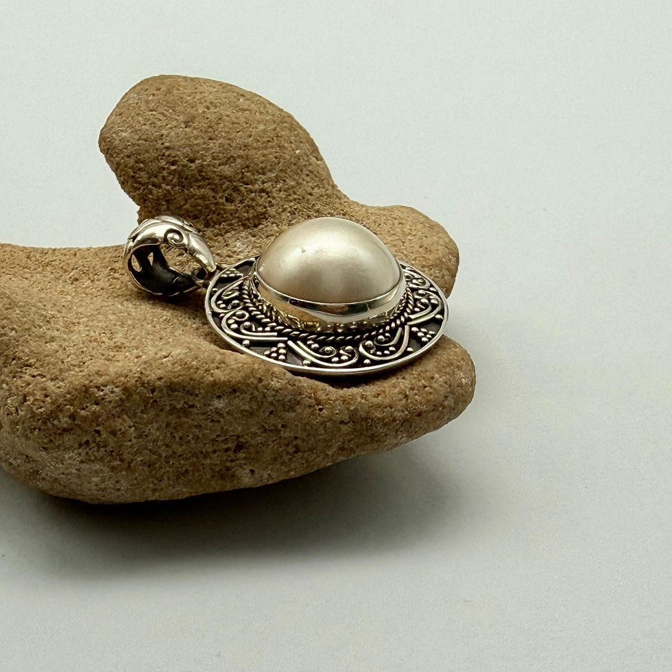 Filigree Framed Pearl Pendant