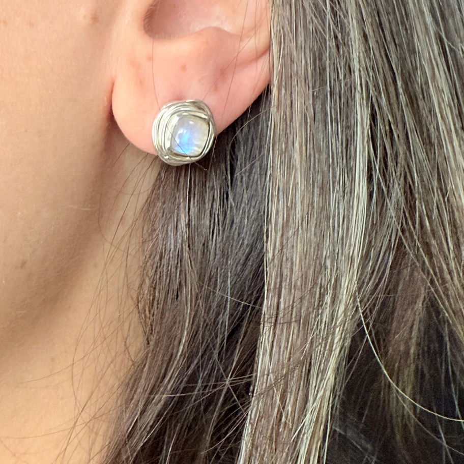 Moonstone Wrap Frame Earrings
