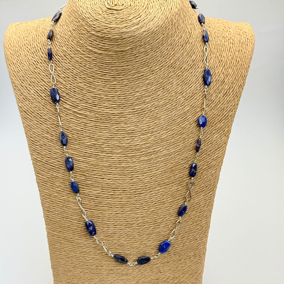 Faceted Lapis Lazuli Infinity Link Necklace