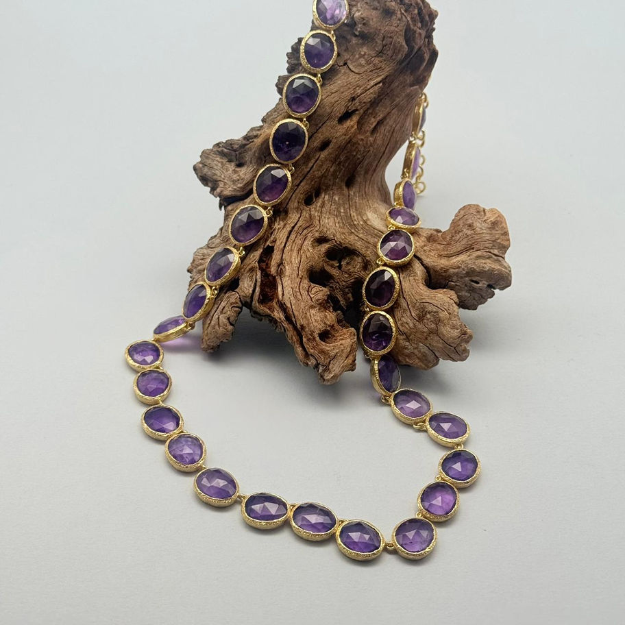 Gold Plated Amethyst Necklace
