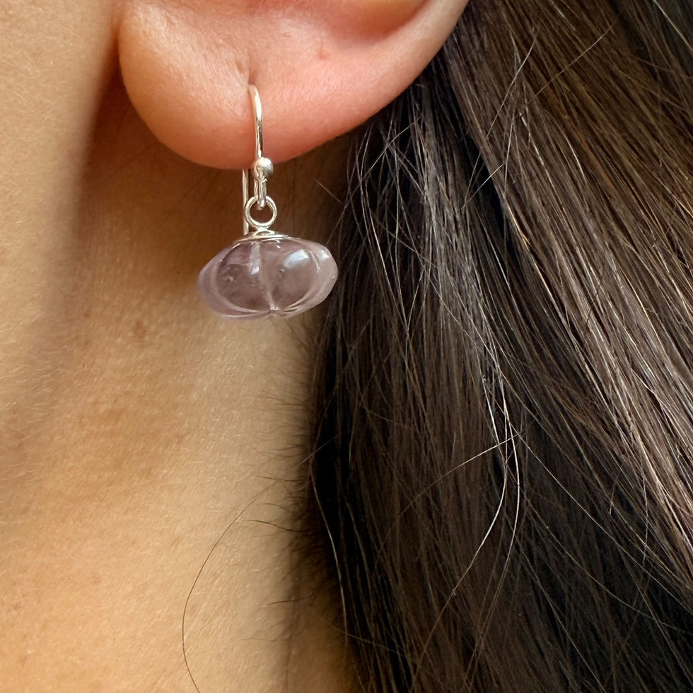 Carved Amethyst Earrings