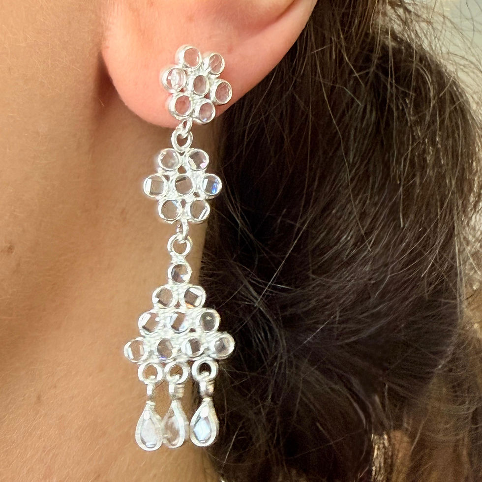 Clear Quartz Chandelier Earrings