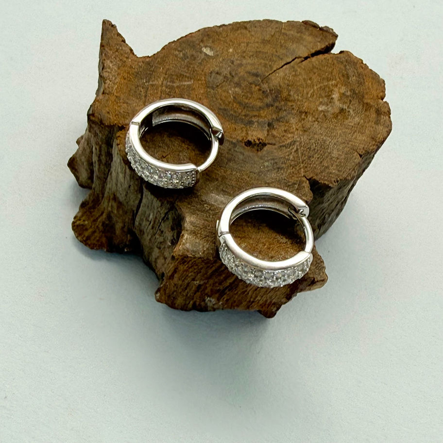 Pave Huggie Earrings