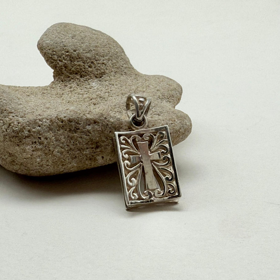 Double Sided Filigree Cross Pendant