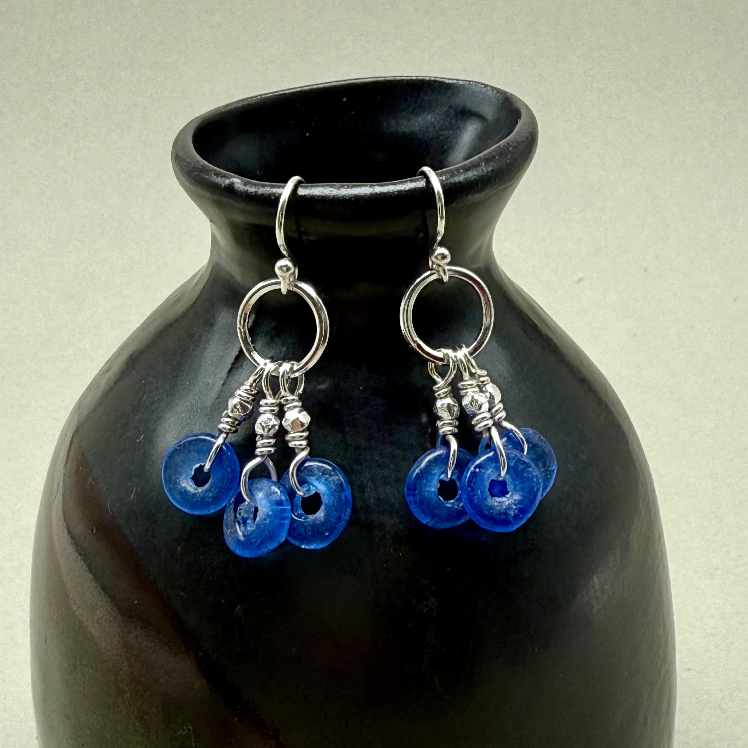 Blue Glass Bead Earrings