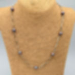 Purple Pearl Marquise Chain Necklace