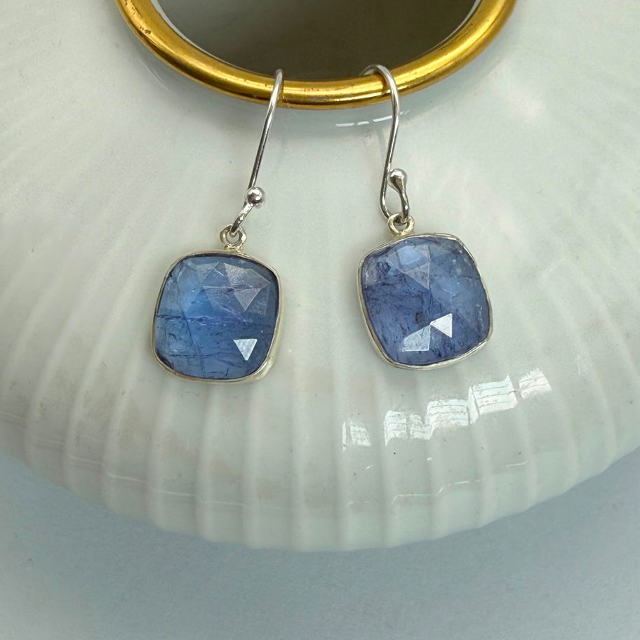 Tanzanite Cushion Cut Earrings