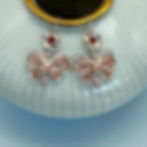 Carnelian Flower and Pearl Butterfly Earrings with Copper Detail
