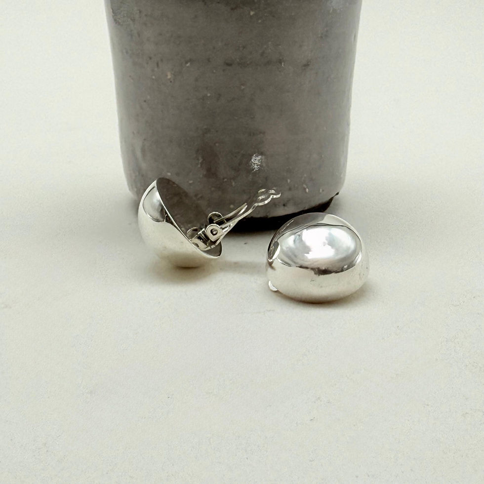 Large Dome Clip On Earrings