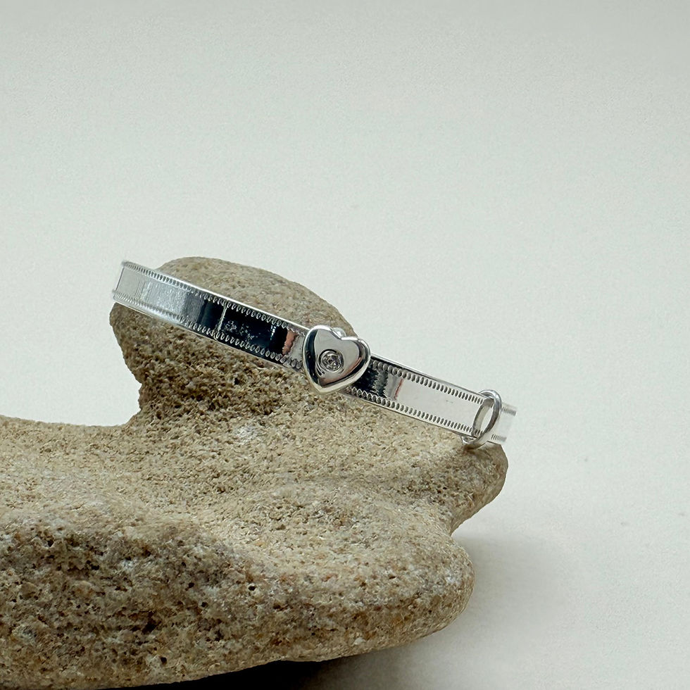 Baby Bangle with Cubic in Heart