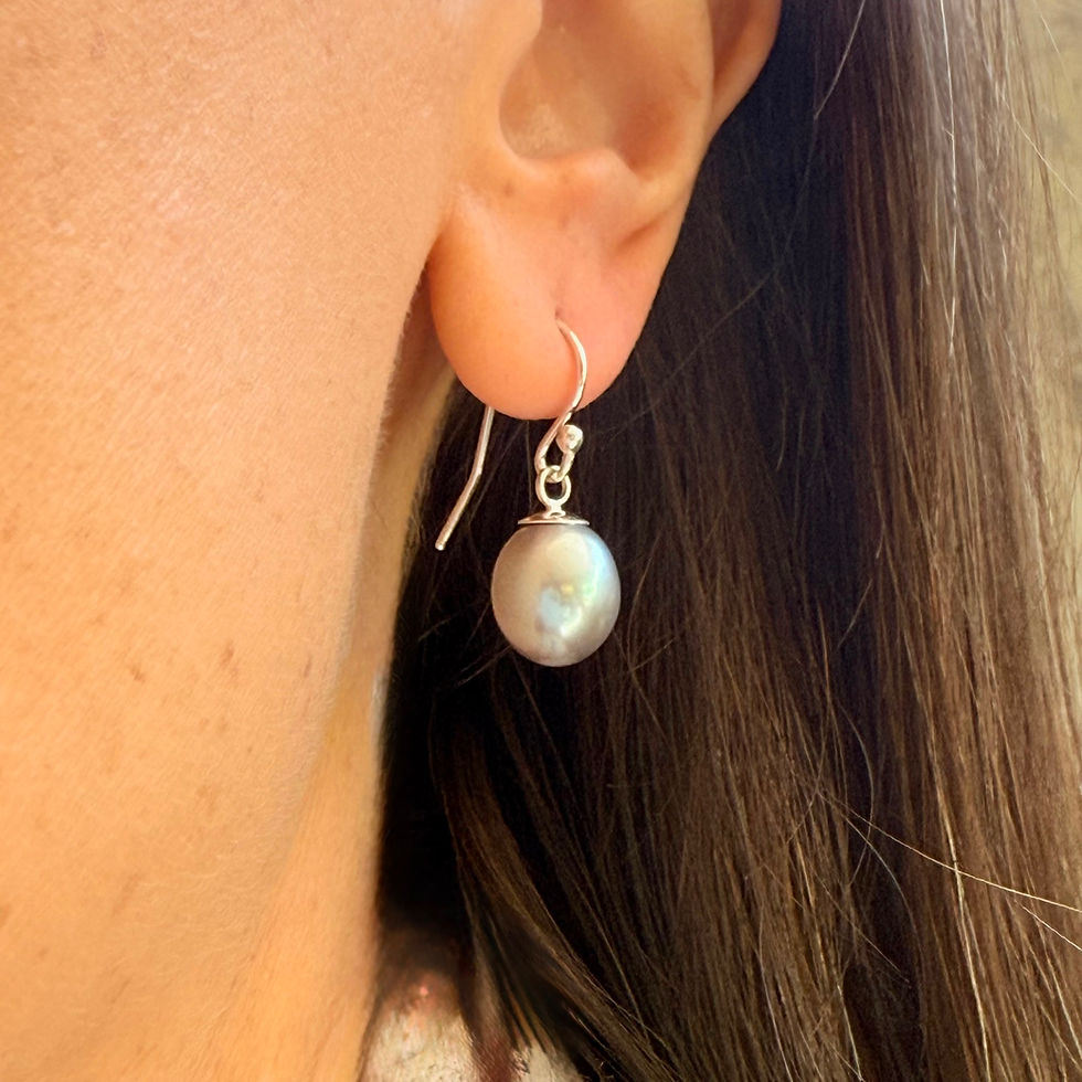 Sea Green Pearl Earrings