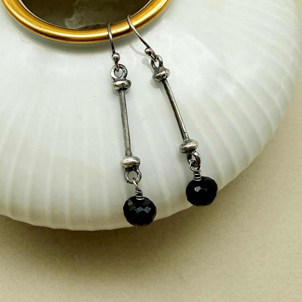 Onyx Molten Bar Earrings