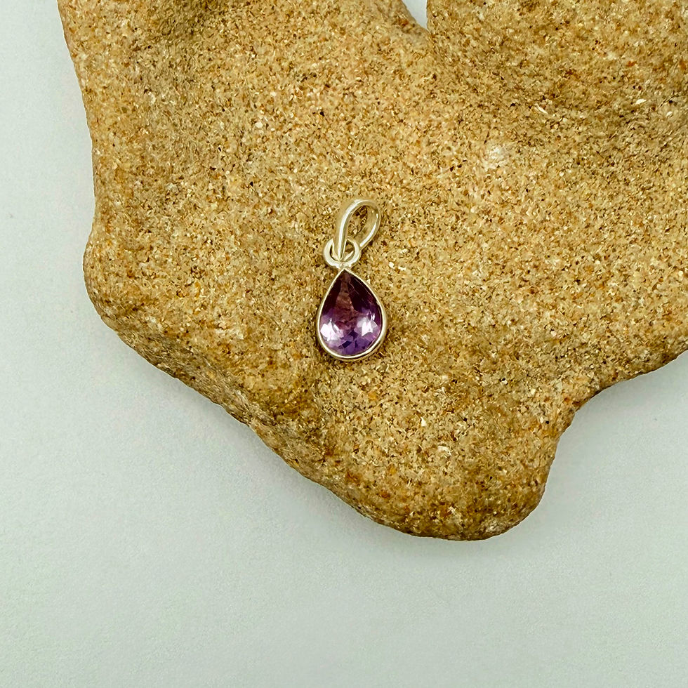 Dainty Amethyst Pear Pendant