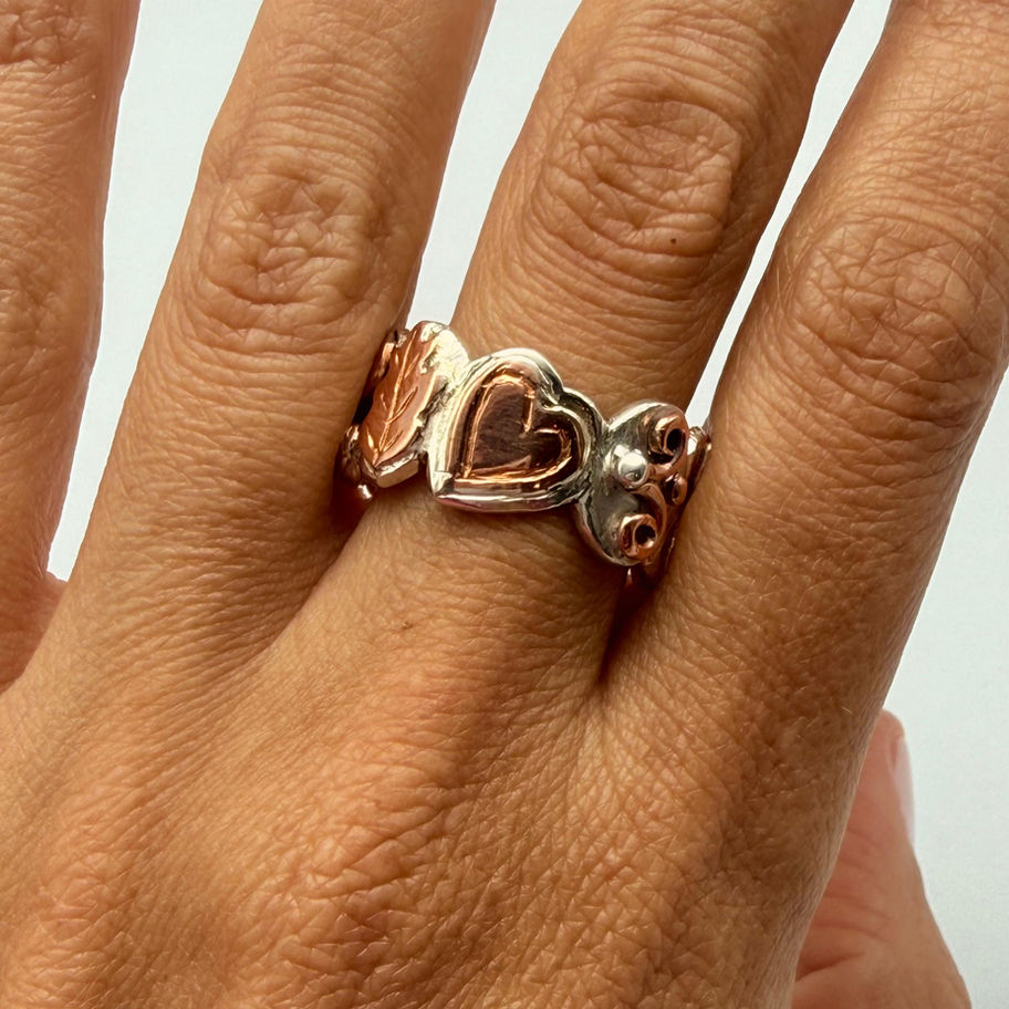 Silver and Copper Whimsy Ring