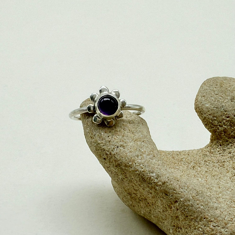 Amethyst Flower Stacking Ring