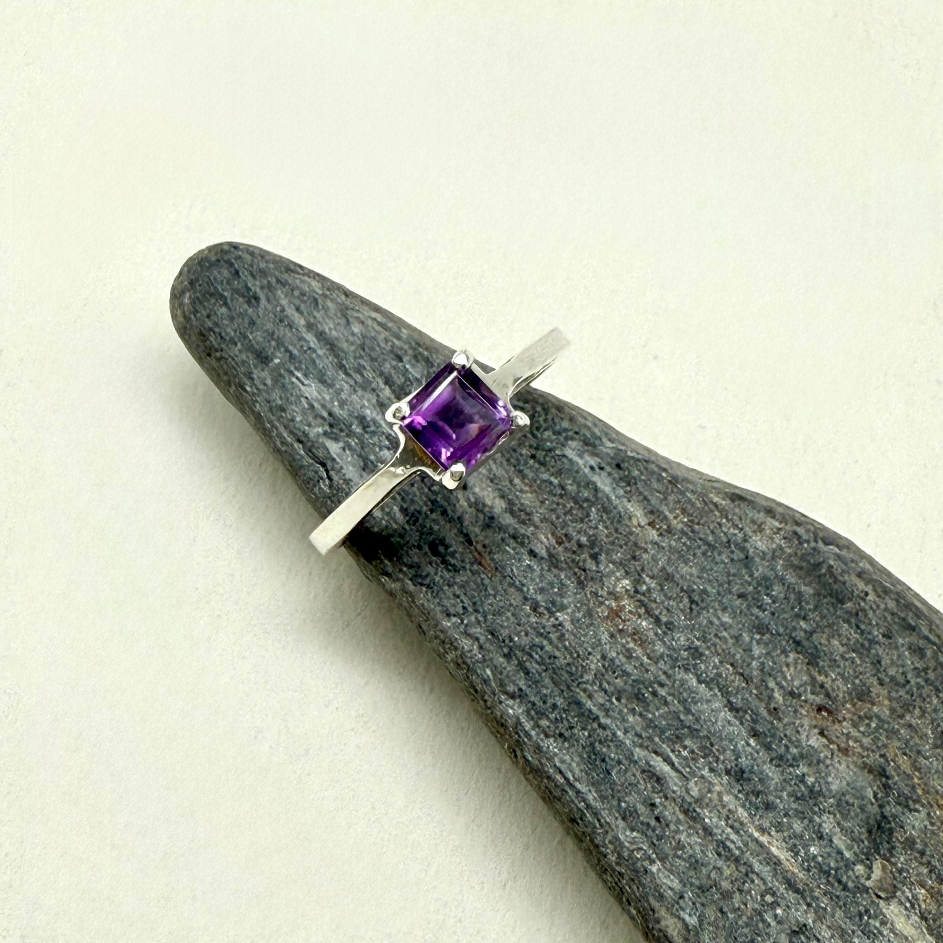 Princess Cut Amethyst Ring