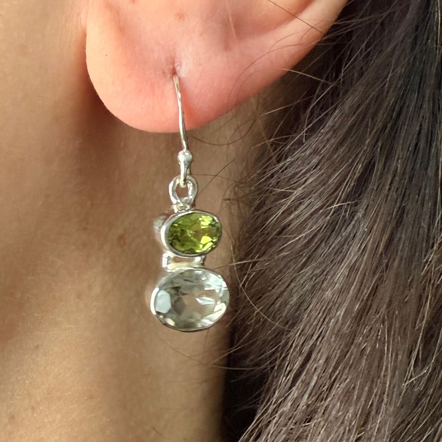 Peridot and Green Amethyst Earrings