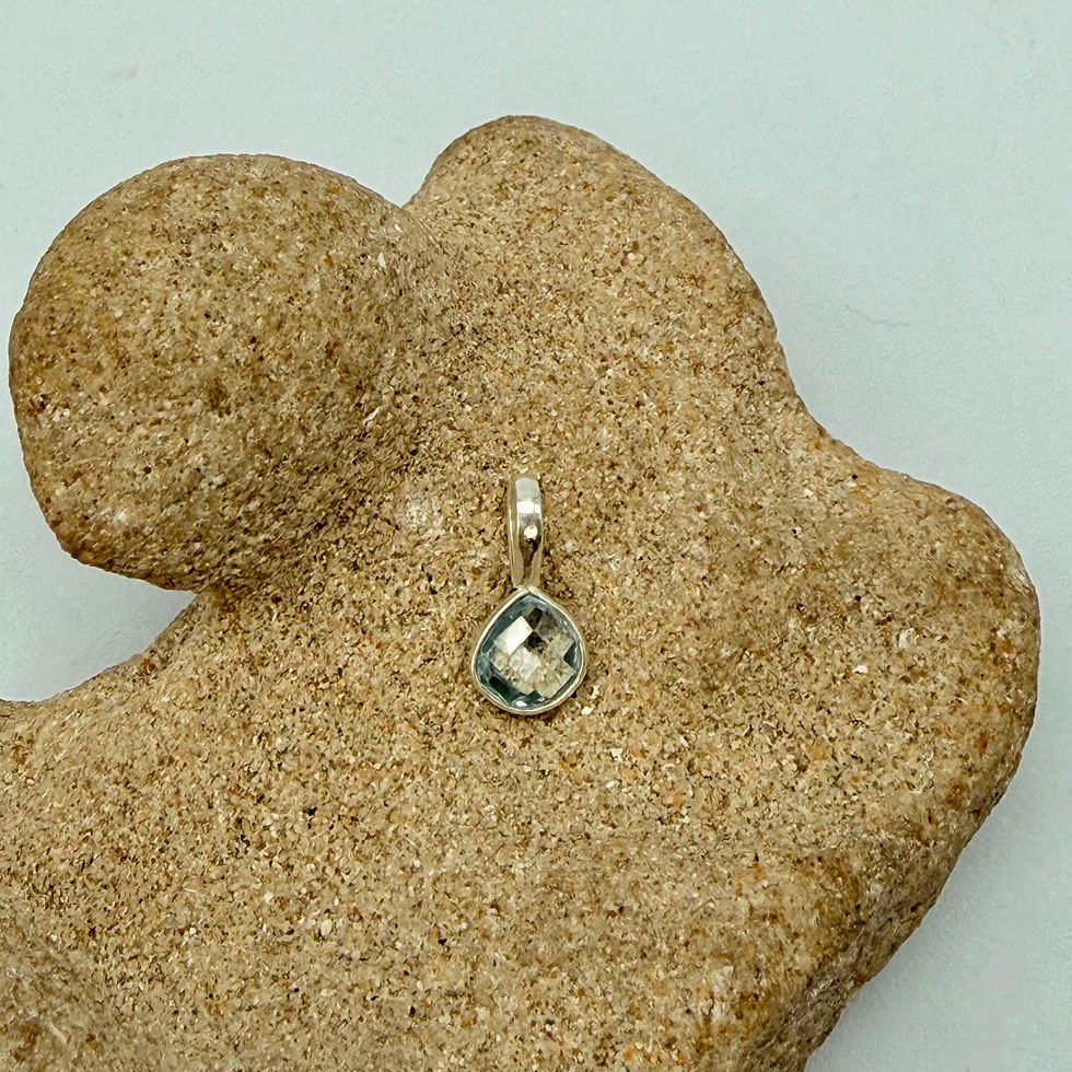 Mini Blue Topaz Teardrop Pendant