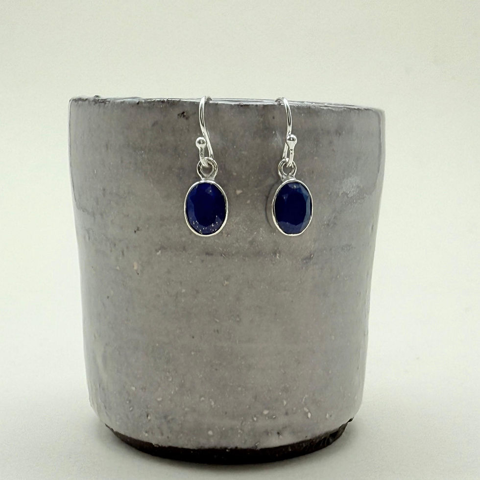 Lapis Lazuli Faceted Oval Earrings