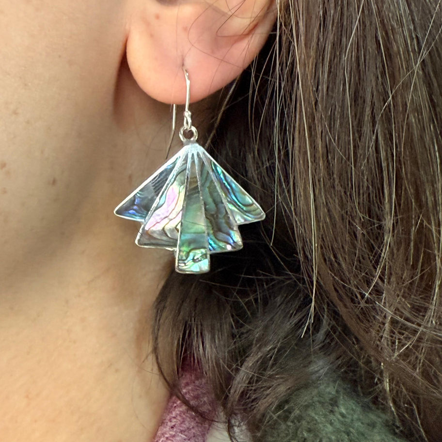 Abalone Shell Fan Earrings