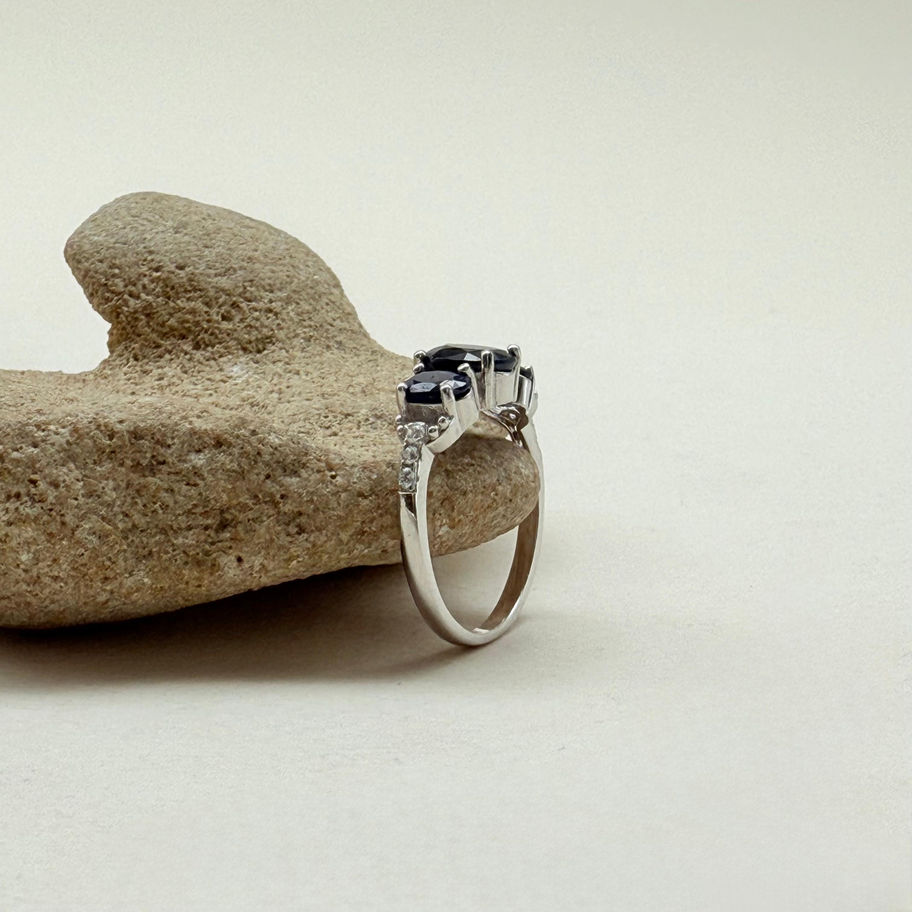 Sapphire and Cubic Zirconia Ring
