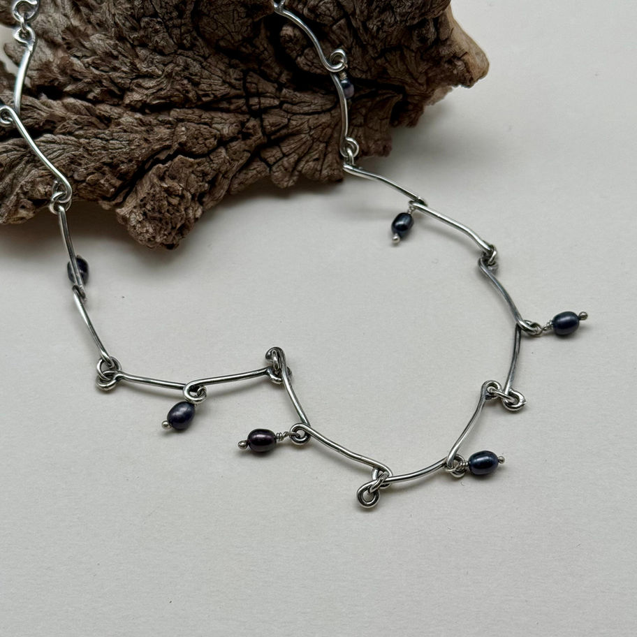Pearl Loop Bar Necklace