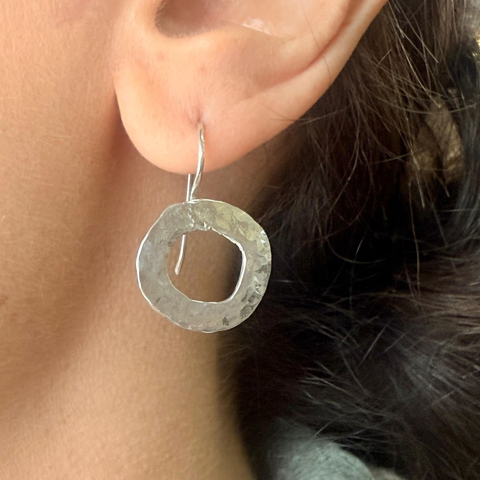 Hammered Open Circle Earrings