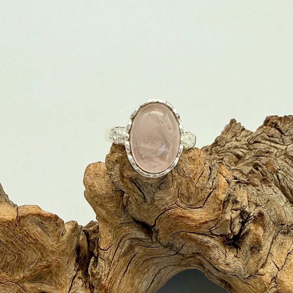 Rose Quartz Ornate Oval Ring