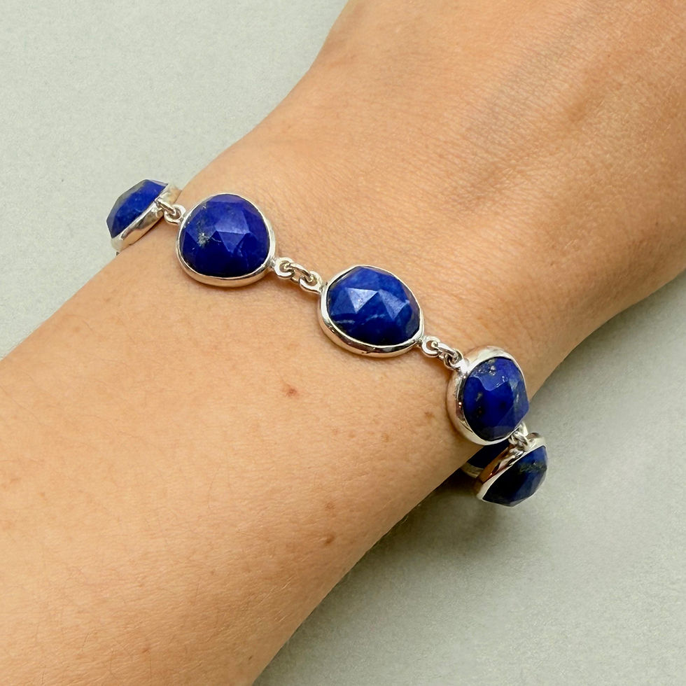 Irregular Faceted Lapis Lazuli Bracelet