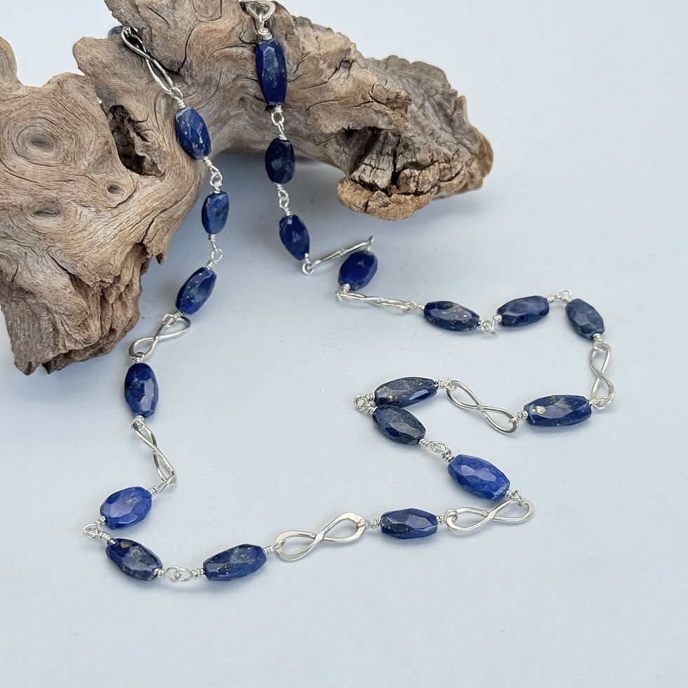 Faceted Lapis Lazuli Infinity Link Necklace