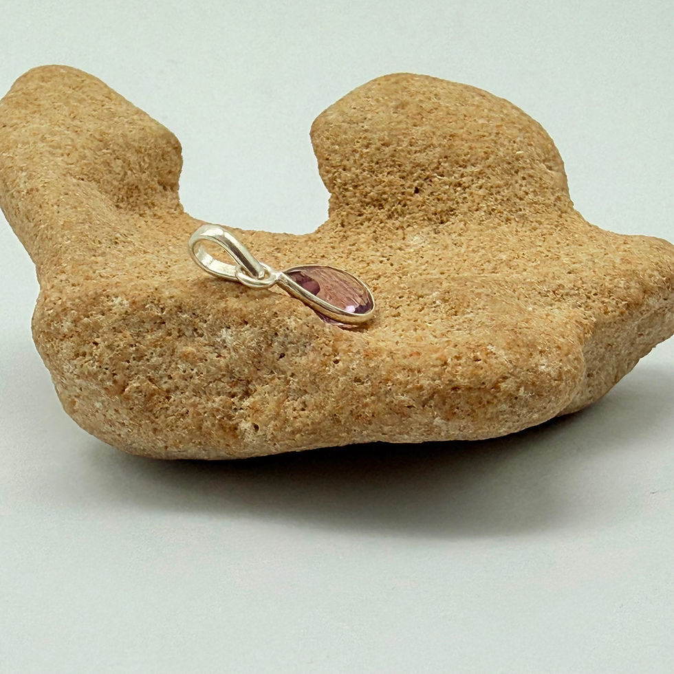 Dainty Amethyst Pear Pendant