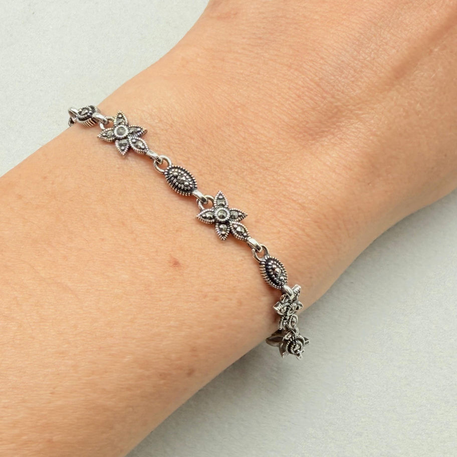 Marcasite Flower Bracelet