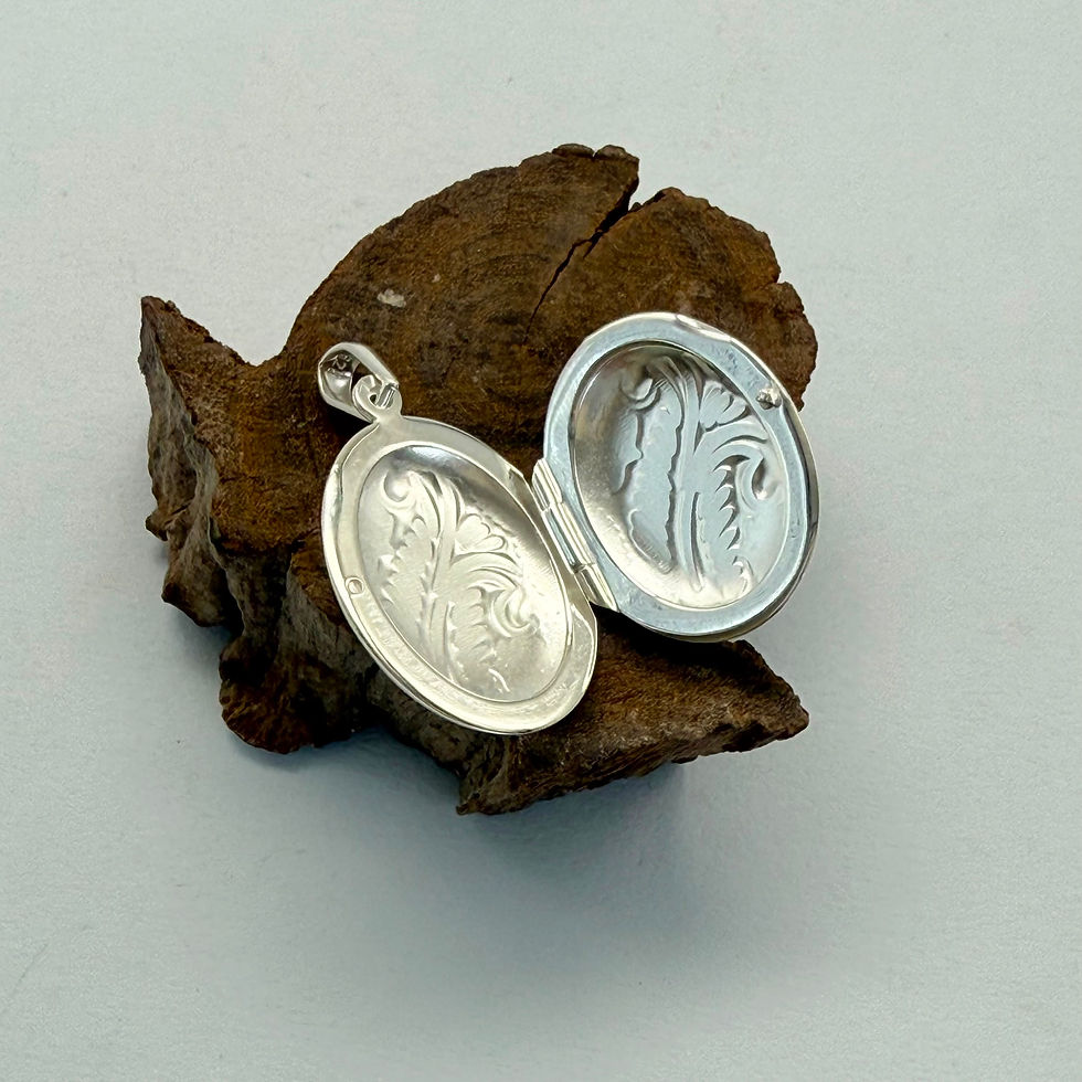 Engraved Oval Locket Pendant